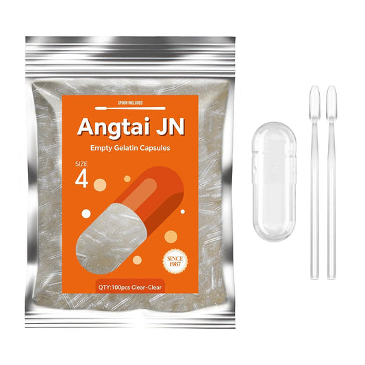 Empty Gelatine Capsules Size 4 (100 Count) with 2 Filling Spoons – Image 1