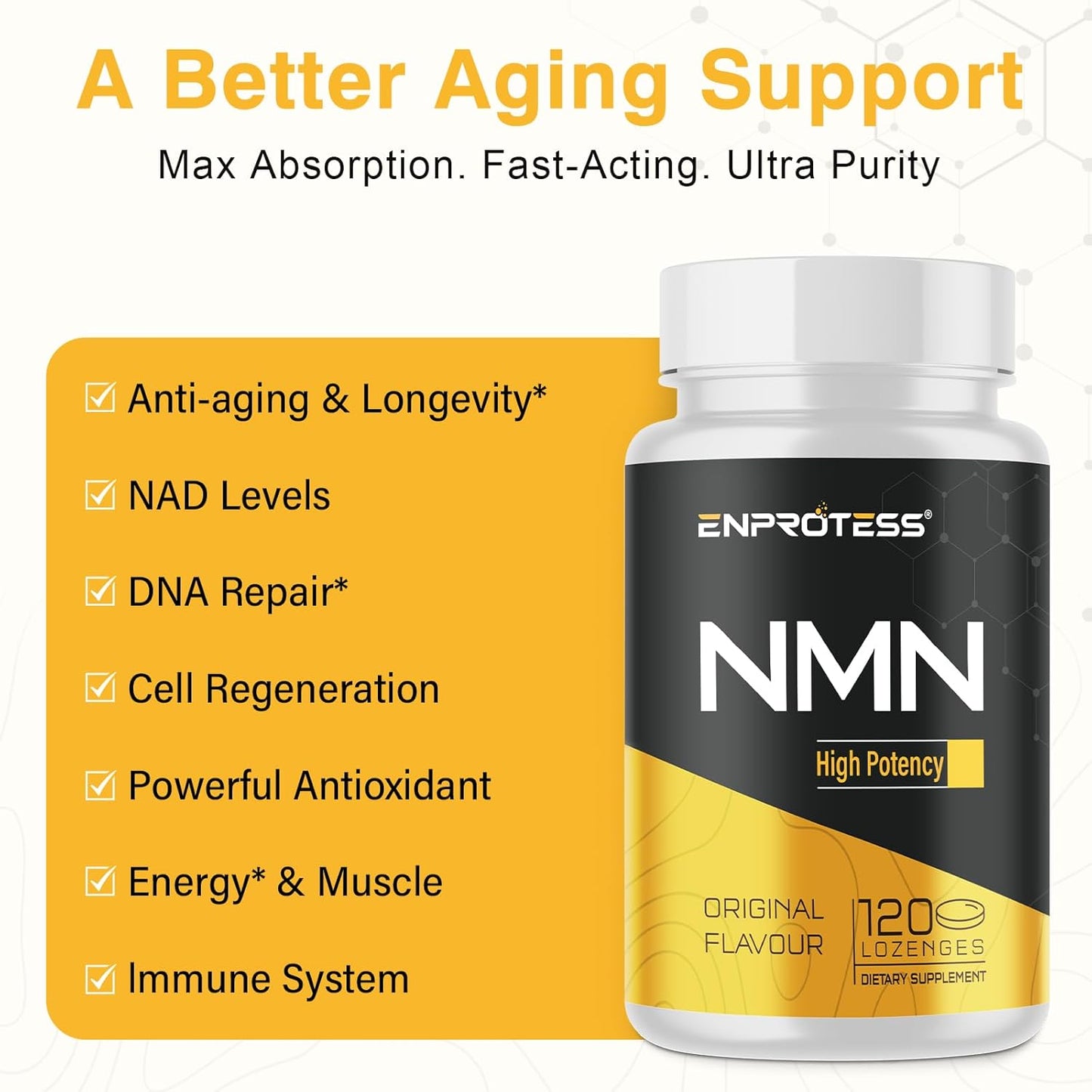 Enprotess Sublingual NMN 500mg Lozenges – 240 Count (240-Day Supply) - görsel 3