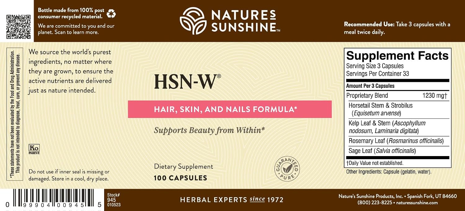 Nature's Sunshine HSN-W, 100 Capsules - görsel 5