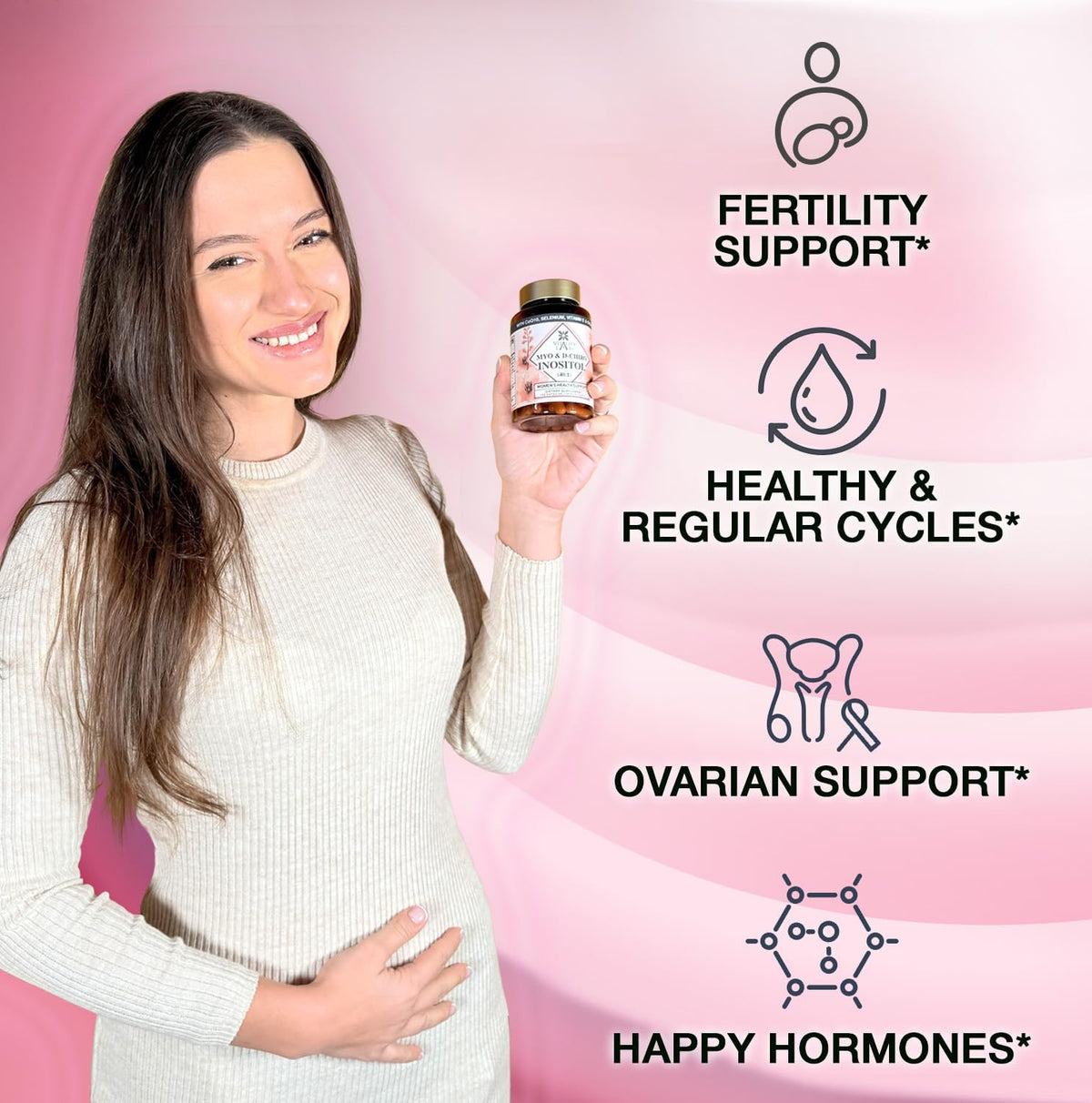 Myo-Inositol & D-Chiro Inositol for Women's – Vitamin E – A fat-soluble antioxidant that protects cells from – Image 4