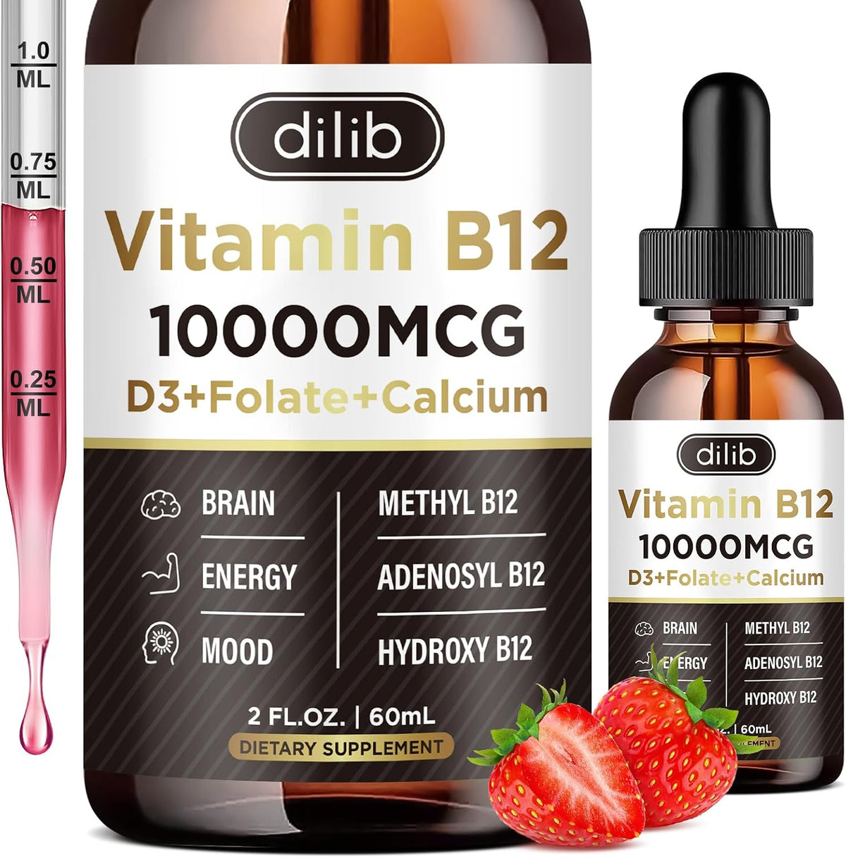 Vitamin B12 Complex 10000 mcg - Triple Liquid B-12 Drops Sublingual Supplement with Methylcobalamin, Adenosylcobalamin, and – Image 10