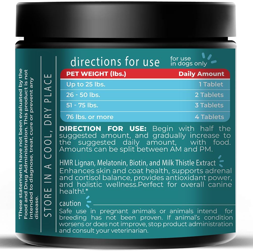 HMR Lignan + Melatonin + Biotin + Milk Thistle for Dogs | 4-in-1 Formula | 90 Chewable Tablets | Natural Beef Flavour - görsel 3
