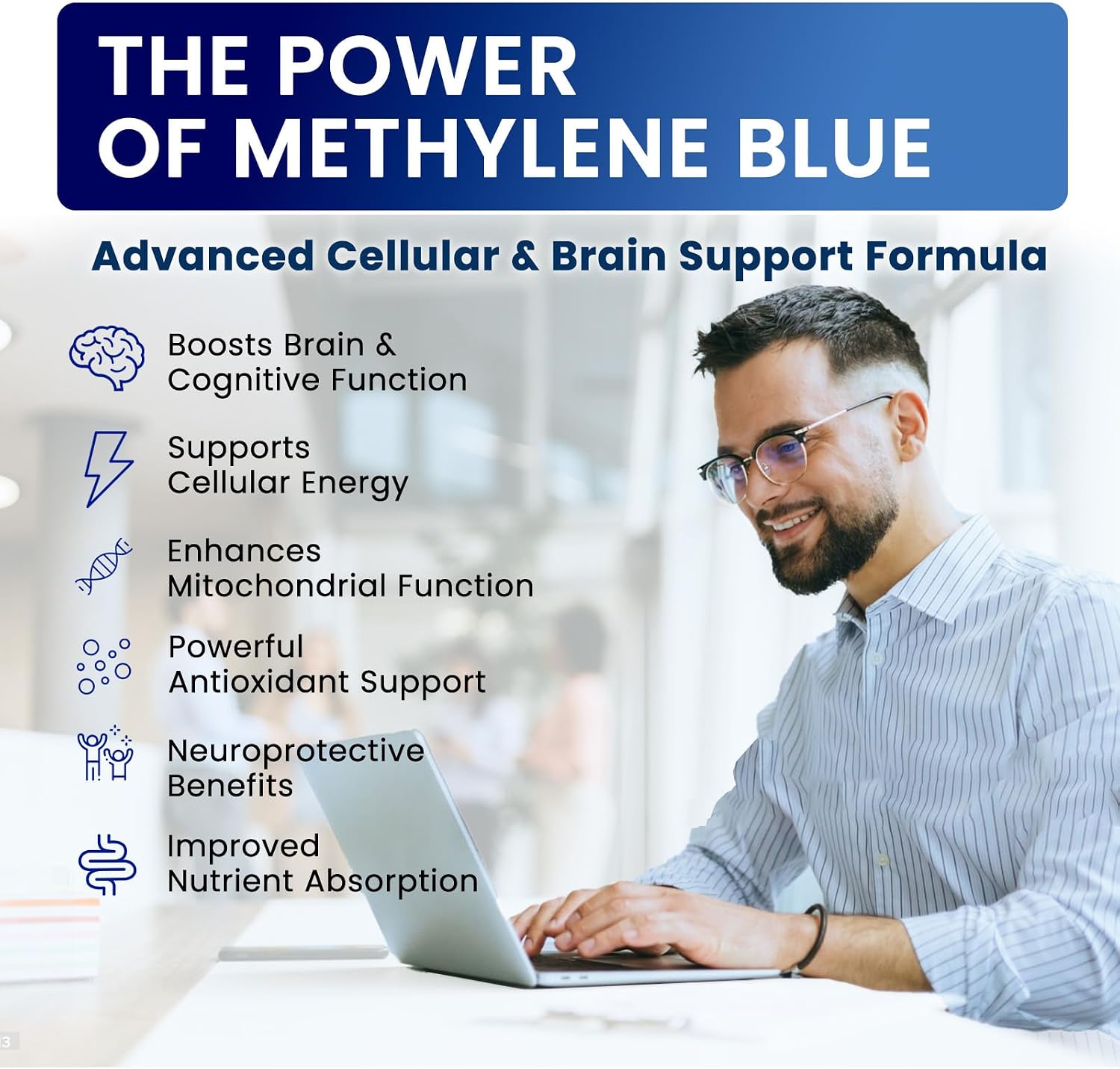 ReviNutra Methylene Blue Drops, USP Grade 1% with PQQ, CoQ10, Vitamin C & Piperine, 59 mL - görsel 2