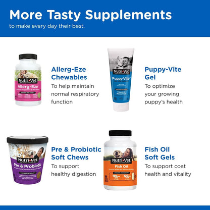 Nutri-Vet Puppy-Vite Chewables for Puppies - Daily Dog Multivitamin with Essential Nutrients, 60 Chewables