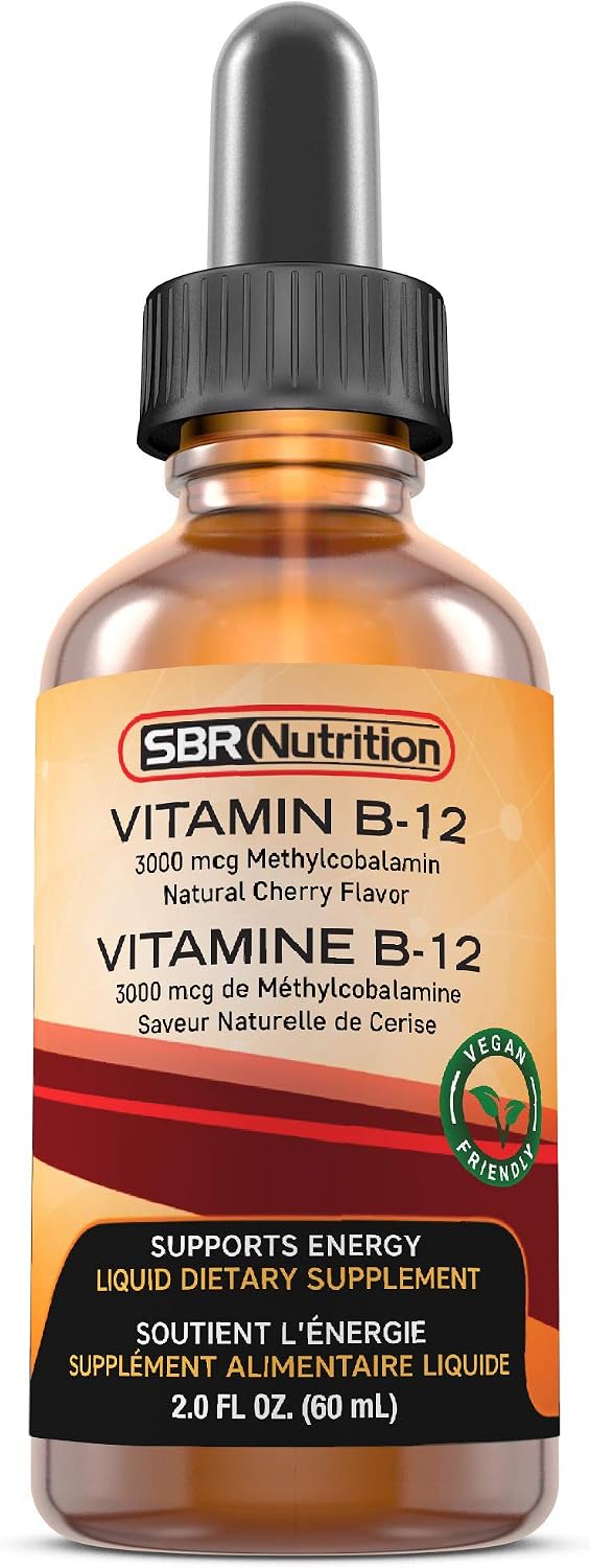 SBR Nutrition Vitamin B12 Sublingual Liquid Drops - Methylcobalamin, 3000mcg, Vegan, Non-GM - görsel 8