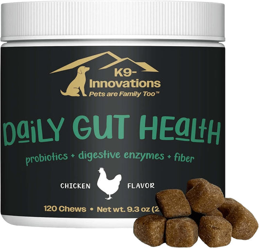 K9-Innovations - Daily Gut Health for Dogs - Gut & Immune Support, Enzymes + Probiotics, 2 Billion CFUs, No Fillers, Chicken – Image 1