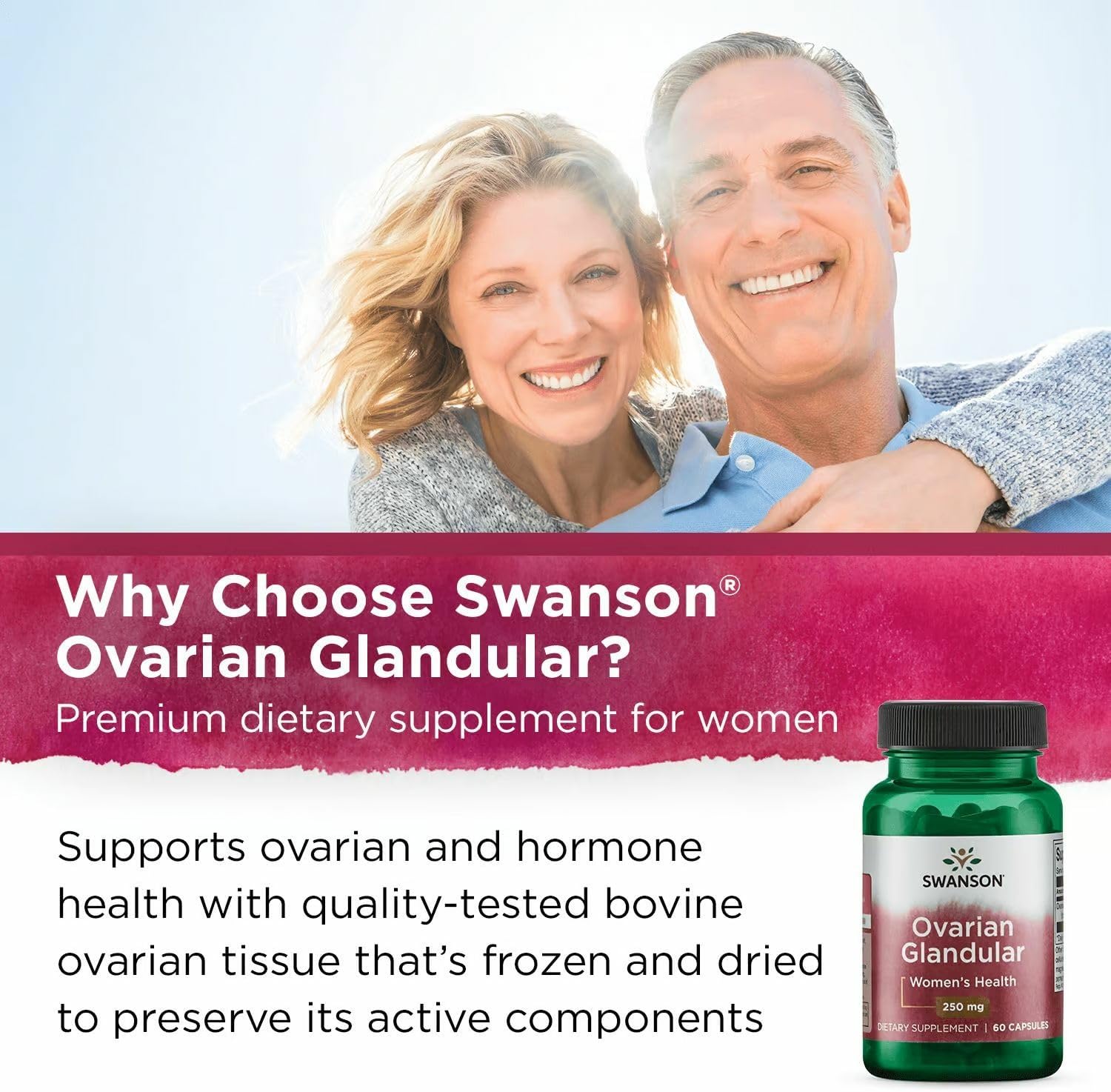 Swanson Ovarian Glandular – Natural Women's Glandular Health Supplement (60 Capsules, 250 mg Each, 3-Pack) - görsel 6