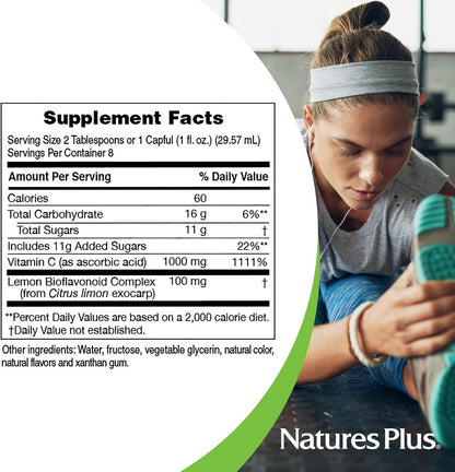 NaturesPlus Liquid Vitamin C – 1000 mg with Lemon Bioflavonoids, 237 mL