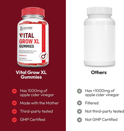 Justified Laboratories Vital Grow XL Gummies – The Mother: Look for gummies made with unfiltered ACV containing – Image 5