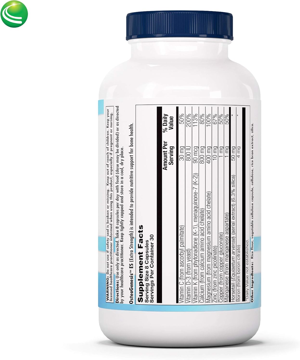 Nutra BioGenesis Osteogenesis - Bone Health Supplement with Vitamin D3, K2, Calcium, Magnesium, Zinc, Boron & Silica - 240 Veggie Capsules - görsel 2
