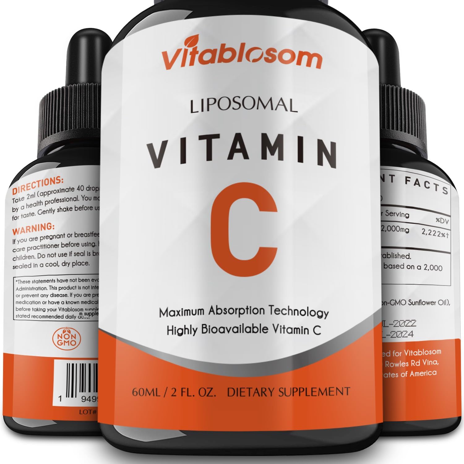 Vitablosom Liposomal Vitamin C 2000mg Liquid, 60ml (10 Bottles) - görsel 9