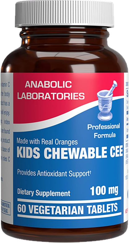 Kids Vitamin C Chewable Tablets - Delicious & Nutritious Chewable Vitamin C for Kids Immune Support and Overall Wellbeing - Made with Real Oranges and No Artificial Flavours or Colors - 60 Servings