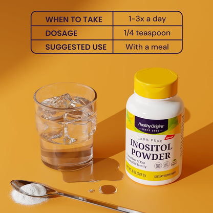 Healthy Origins Inositol Powder, 454 g - Vitamin B8 Supplement