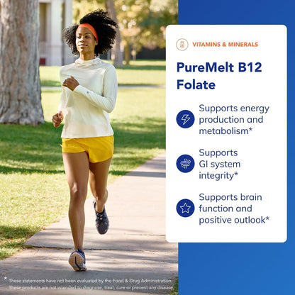 Pure Encapsulations PureMelt B12 Folate - Active B Vitamin with L-5-MTHF - Energy & Nerve Support - 90 Lozenges