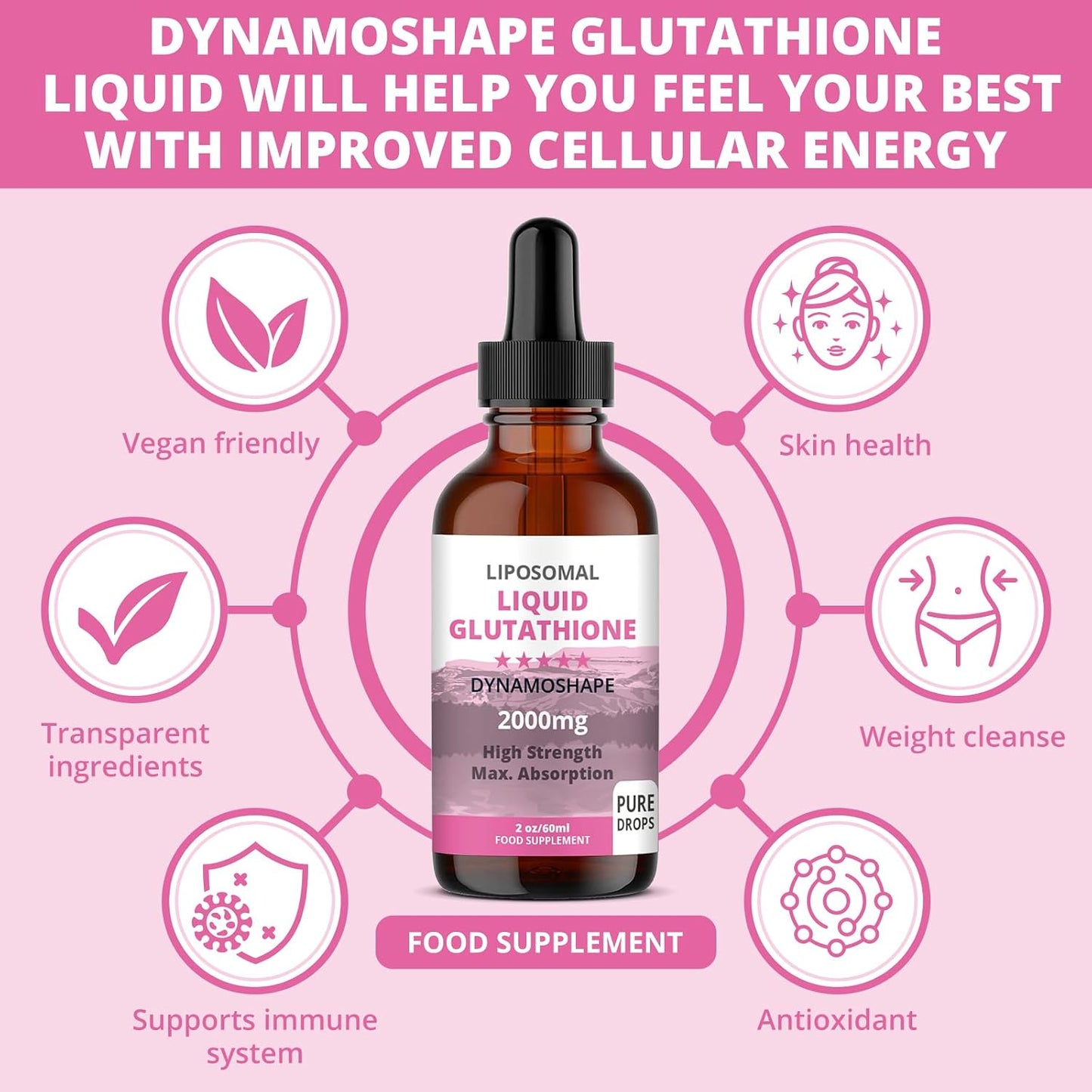 Liposomal Glutathione 2000mg with Vitamin C – Liquid Antioxidant Supplement - görsel 3