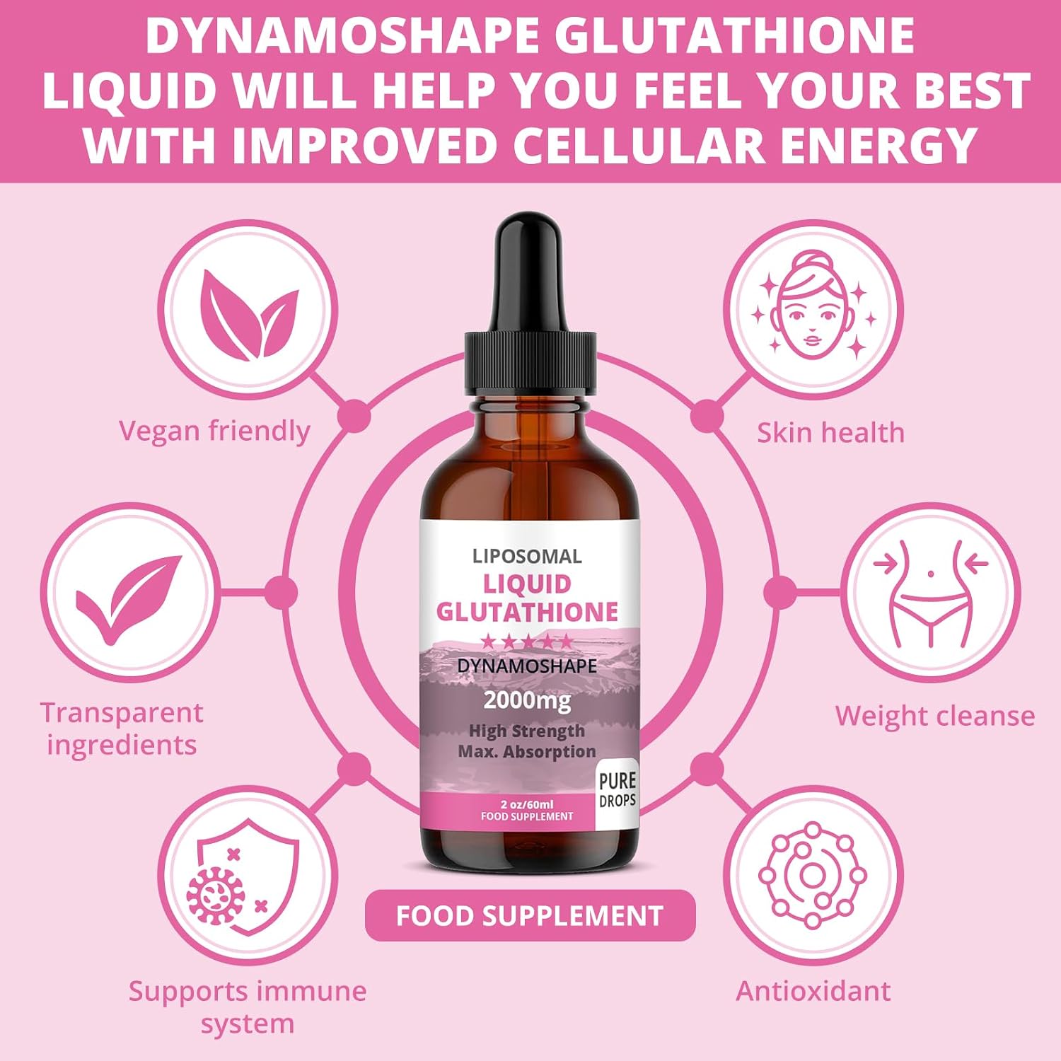 Liposomal Glutathione 2000mg with Vitamin C – Liquid Antioxidant Supplement - görsel 3