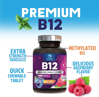 Vitamin B12 Complex (Methylcobalamin) 1000 – Supports energy metabolism: B12 helps your body convert carbohydrates – Image 6