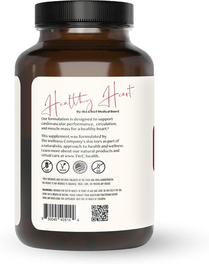 The Wellbeing Company Healthy Heart - Cardiovascular Strength, Blood Flow, Nitric Oxide Production & Healthy Cholesterol Levels | 120ct (2 Month Supply)