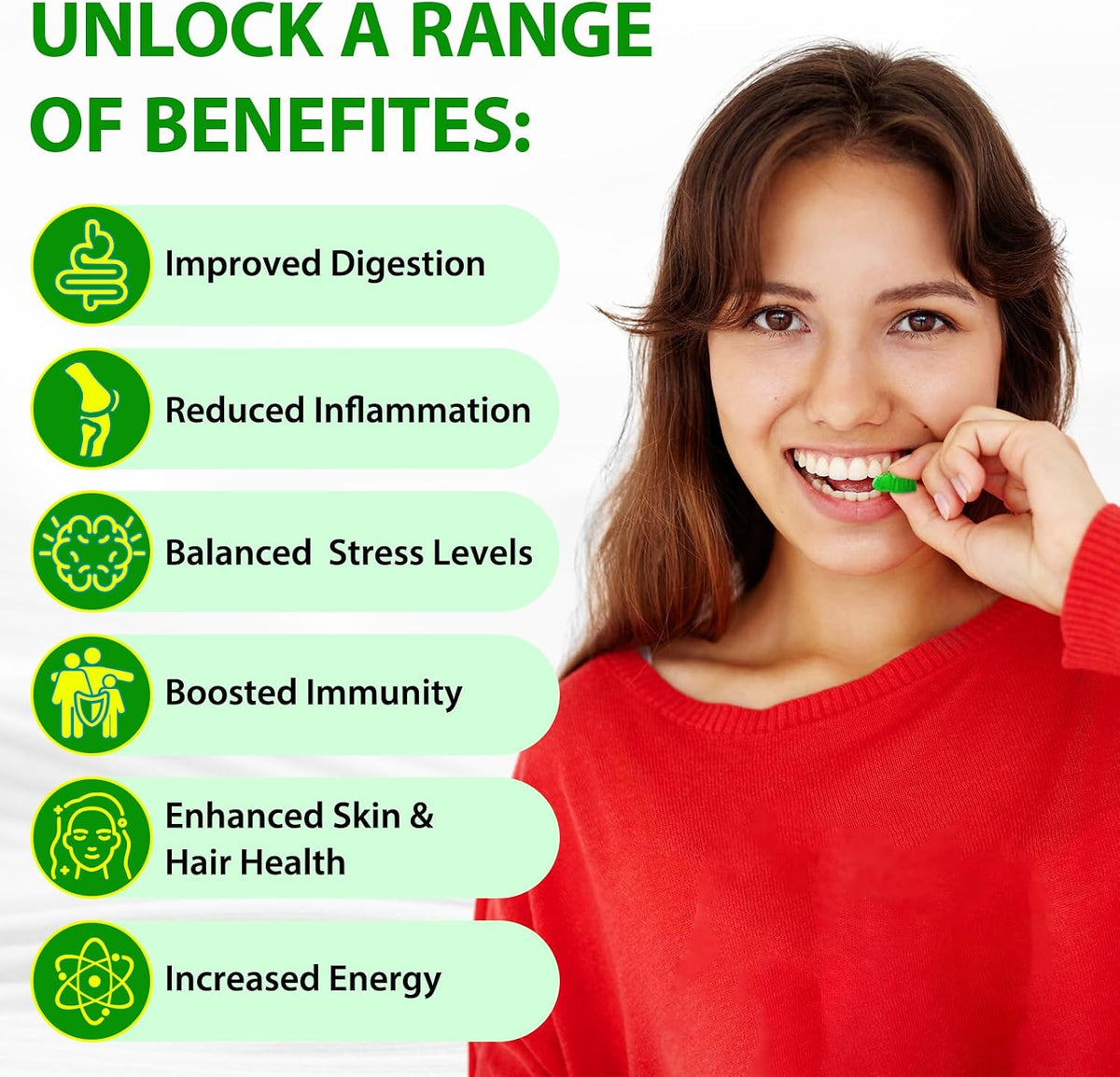 Sea Moss Gummies, Sea Moss, Bladderwrack, – Ashwagandha : An adaptogen that helps reduce stress and improve energy – Image 3