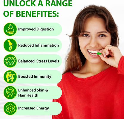 Sea Moss Gummies, Sea Moss, Bladderwrack, – Ashwagandha : An adaptogen that helps reduce stress and improve energy – Image 3