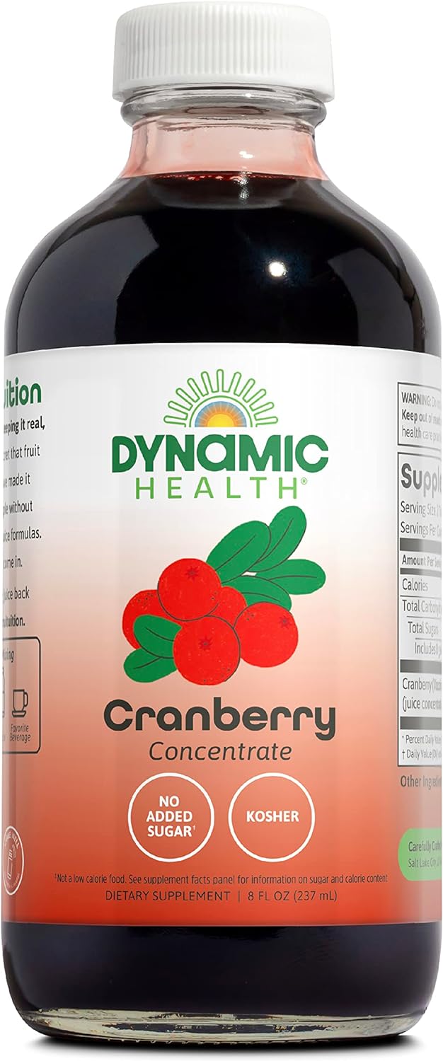 Dynamic Health Pure Cranberry Juice Concentrate, Unsweetened, 237 mL - görsel 1