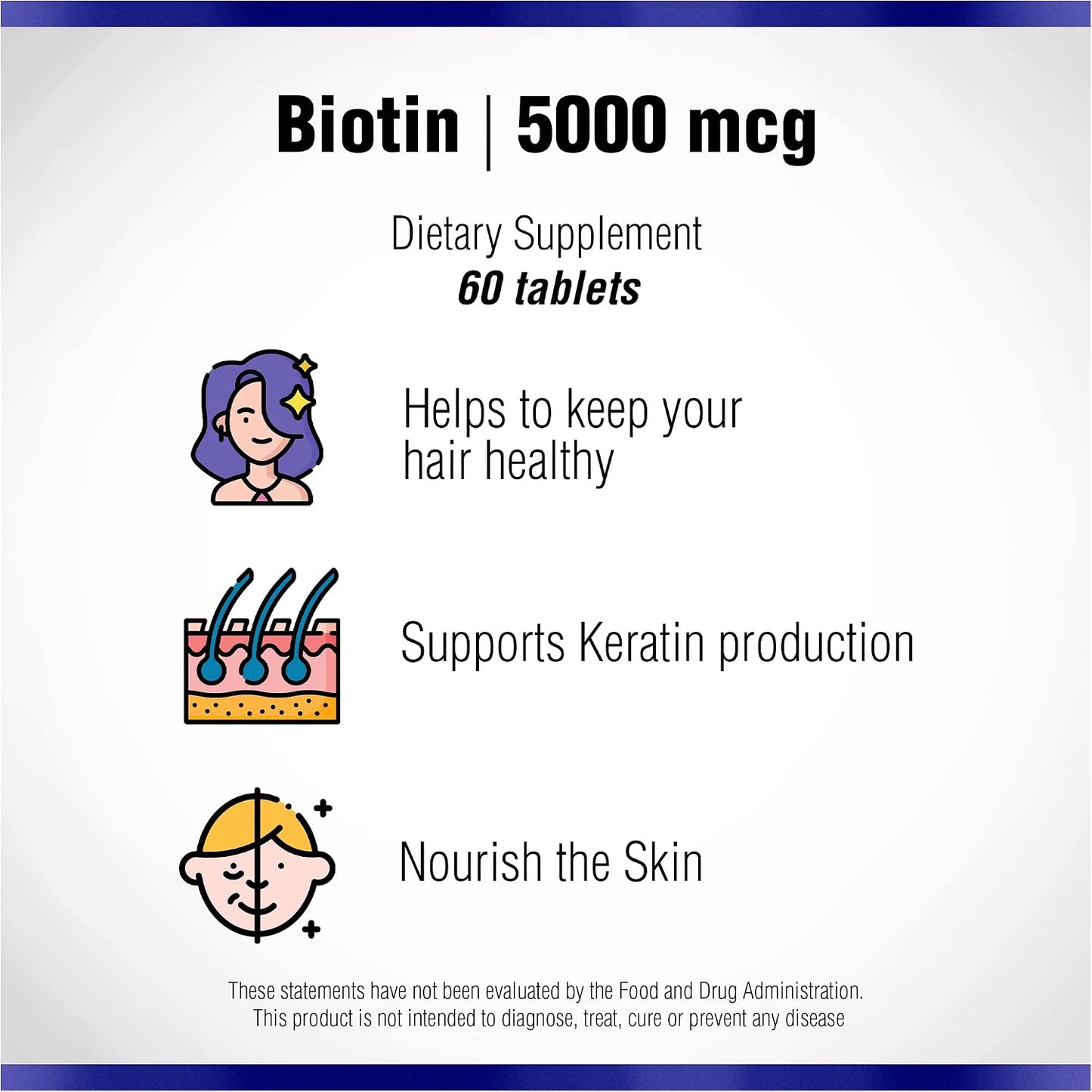 Biotin 60 Tablets 5000 mcg by Natural Systems - görsel 6