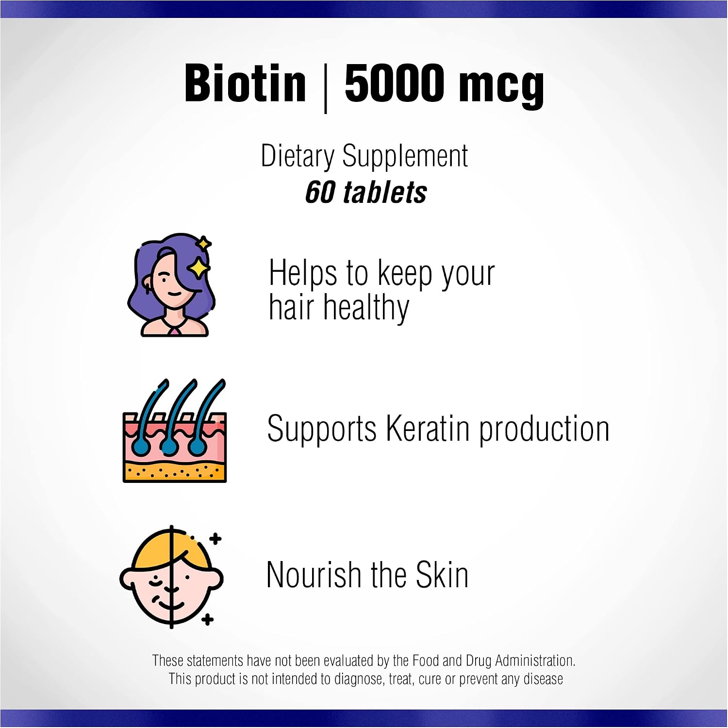 Biotin 60 Tablets 5000 mcg by Natural Systems - görsel 6