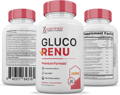 (5 Pack) Gluco Renu 688 mg Glyco Support – Cardiovascular support: Hawthorn and garlic are traditionally used for – Image 7