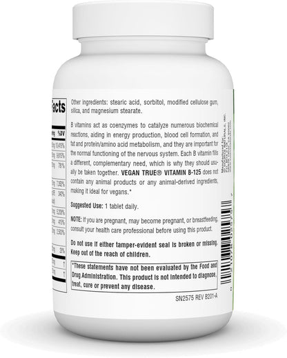 Source Naturals Vegan True B-125, 125 mg - 60 Tablets