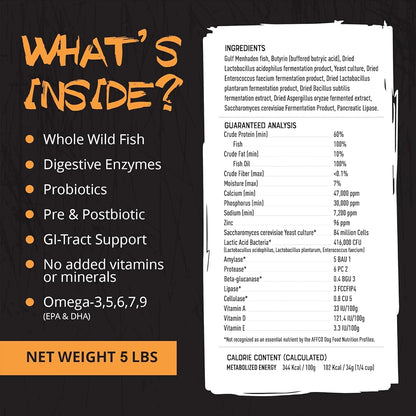 Origins 5-in-1 Dog Supplement - Powdered Food Topper with Natural Omega 3 Fish Oil (2.27 kg)