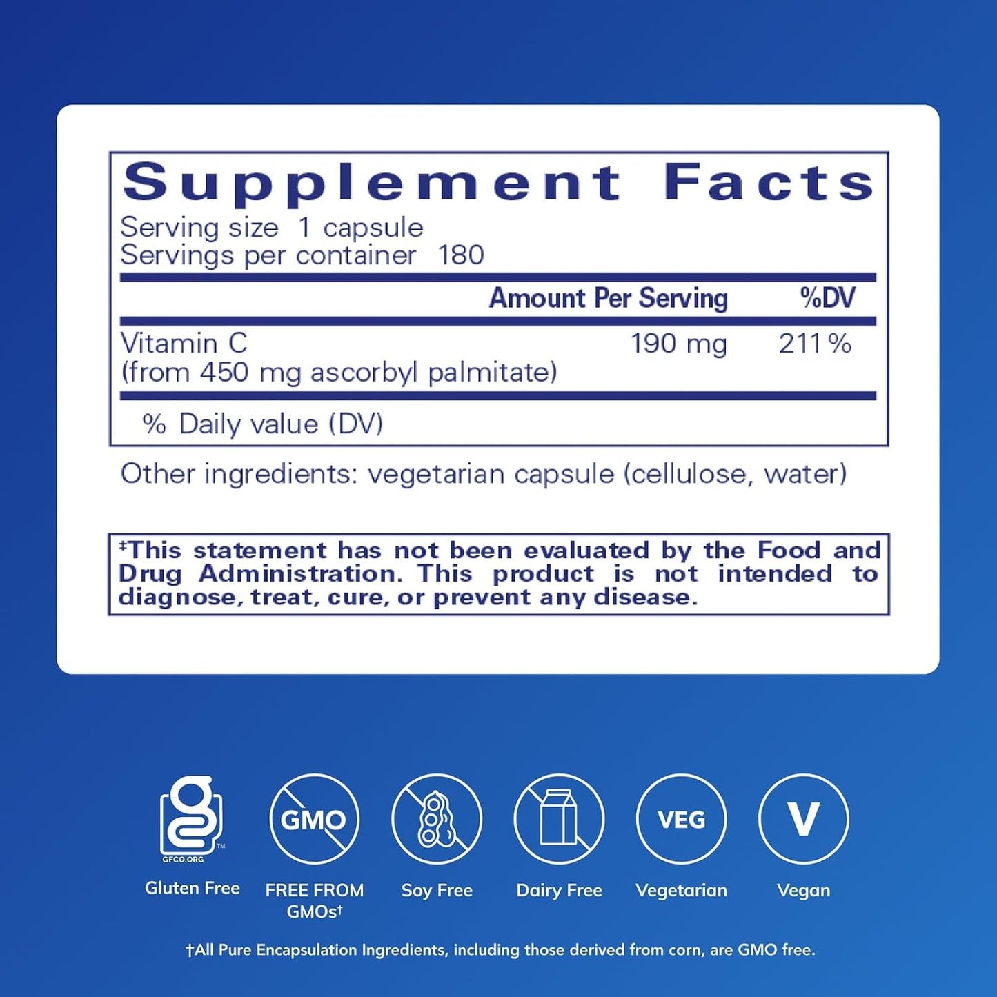 Pure Encapsulations Ascorbyl Palmitate | Vitamin C Supplement to Support Iron Absorption and a Healthy Immune System | 180 Capsules - görsel 2