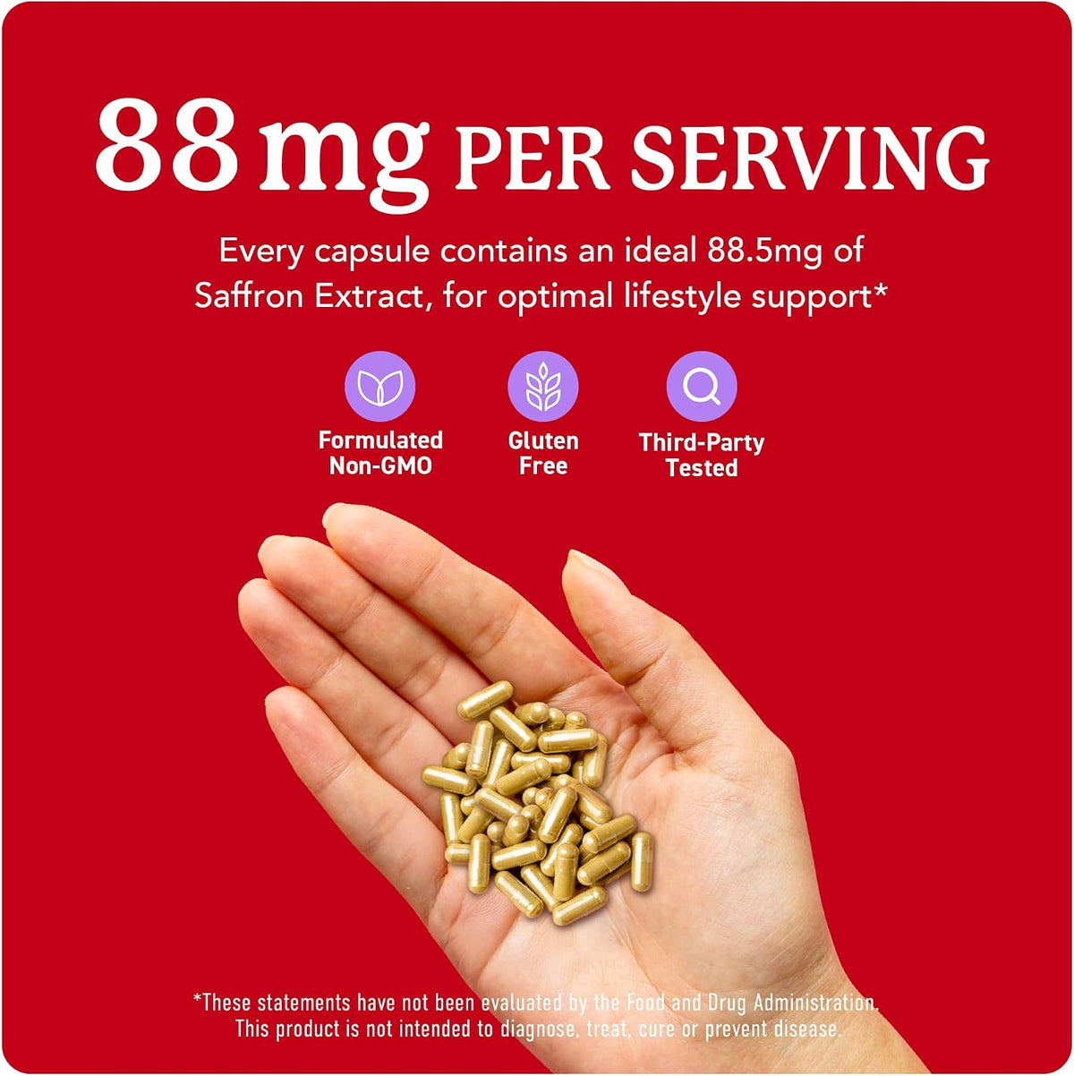 Saffron Supplements 88.5mg – Pure Saffron – Dosage – Clinical studies often use saffron extract in amounts ranging – Image 4