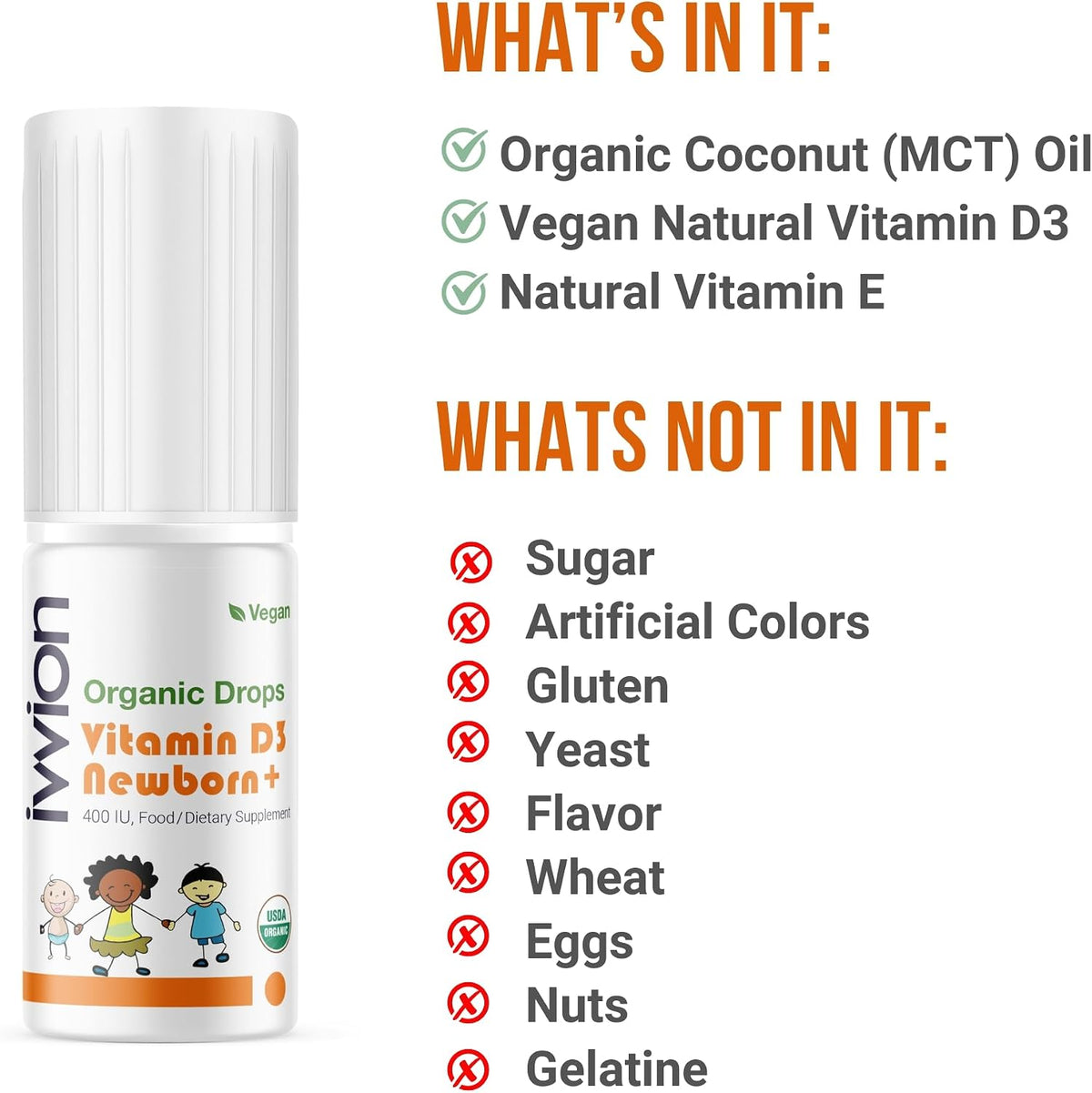 Organic Vegan 400IU Vitamin D3 Drops for – Muscle function: It contributes to normal muscle function, crucial as – Image 6