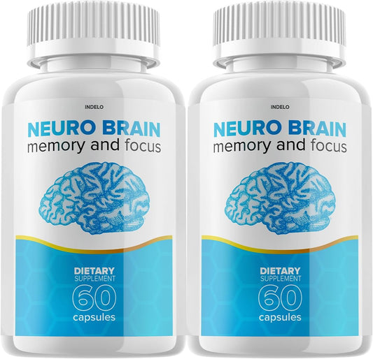 (2 Pack) Neuro Brain and Focussed Supplement – Nootropic for Memory & Cognitive Support (120 Capsules)