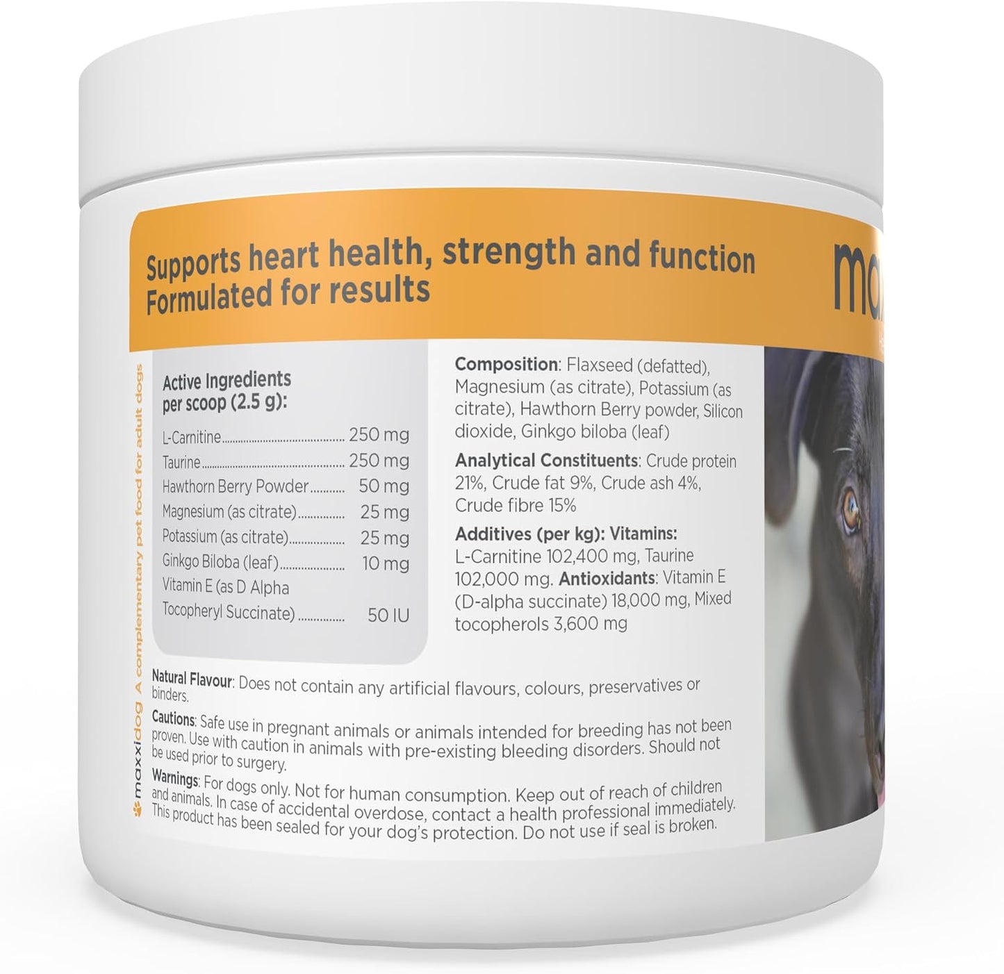 maxxicardio Heart Support for Dogs (Small Size) – Taurine + L-Carnitine + Hawthorn + Ginkgo – Helps Support Circulation, Energy & Stamina – Easy Mix Powder – Made in USA – 91 g - görsel 8
