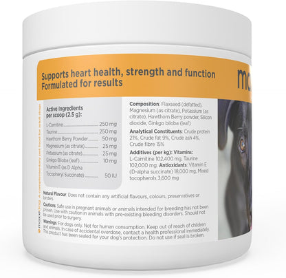 maxxicardio Heart Support for Dogs (Small Size) – Taurine + L-Carnitine + Hawthorn + Ginkgo – Helps Support Circulation, Energy & Stamina – Easy Mix Powder – Made in USA – 91 g