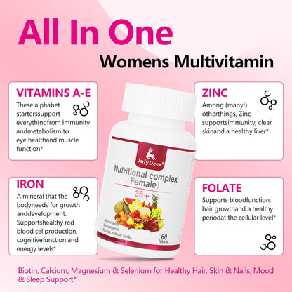 JulyDeer Women's's One Daily Multivitamin | – Vitamin D – Contributes to bone health and immune support. – Image 3