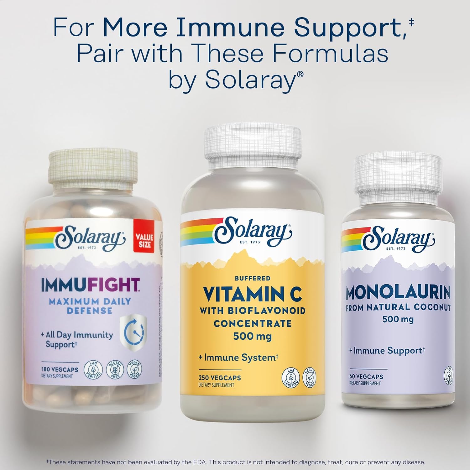SOLARAY Buffered Vitamin C 500mg - with Bioflavonoids, Rose Hips & Acerola Cherry - Immune Support, Vegan - görsel 6