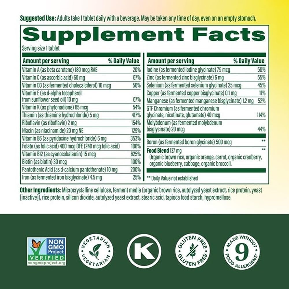 MegaFood One Daily Multivitamin for Women and Men – 180 Tablets – Image 2