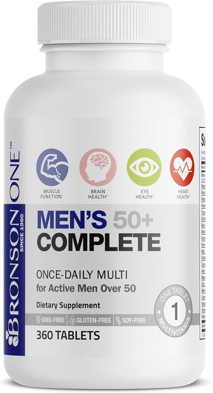 Bronson ONE Daily Men's 50+ Complete Multivitamin Multimineral, 360 Tablets