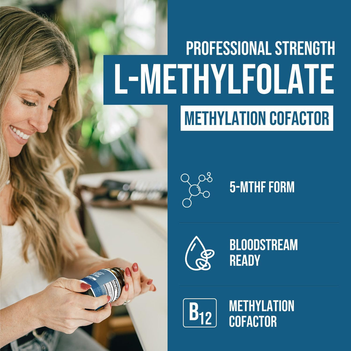 L Methyl Folate 1000 mcg Plus Methyl B12 – Methylation Support: Methylation is a key biochemical process that – Image 2