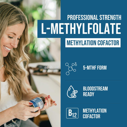 L Methyl Folate 1000 mcg Plus Methyl B12 – Methylation Support: Methylation is a key biochemical process that – Image 2