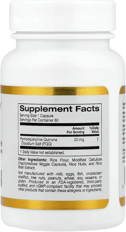 Lake Avenue Nutrition PQQ, Pyrroloquinoline Quinone, 20 mg, 60 Vegetarian Capsules
