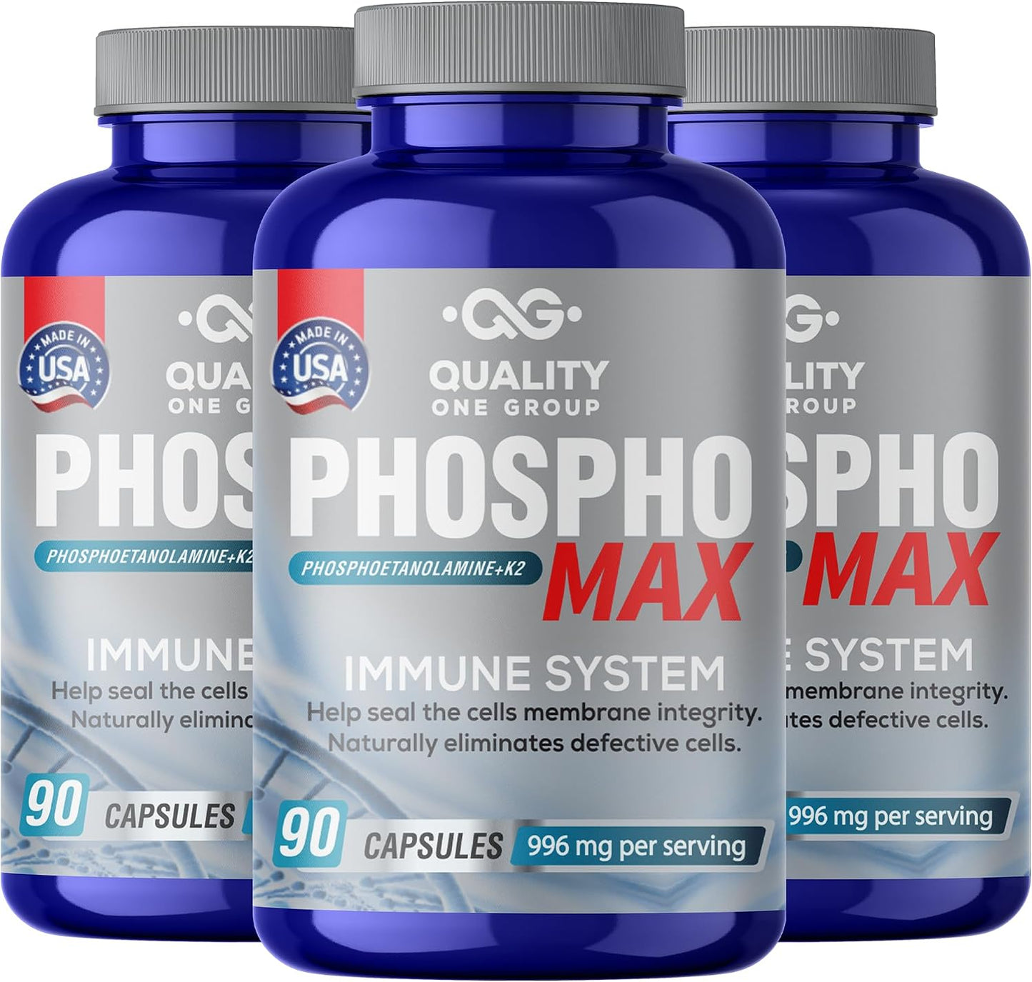 Fosfoetanolamina – Phosphoethanolamine Supplement with Vitamin D3 & K2, 270 Capsules - görsel 1