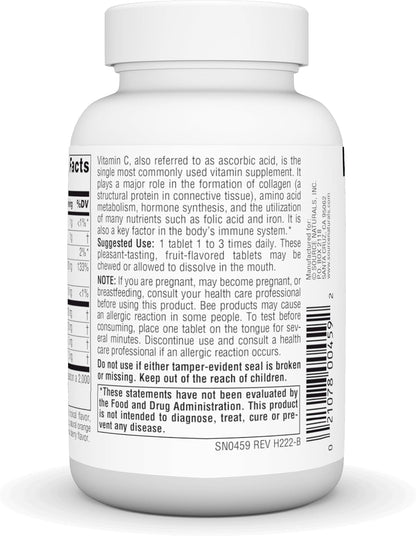 Source Naturals Chewable C, Acerola Cherry, Antioxidant Immune Support* - 120mg - 100 Fruit Flavoured Tablets