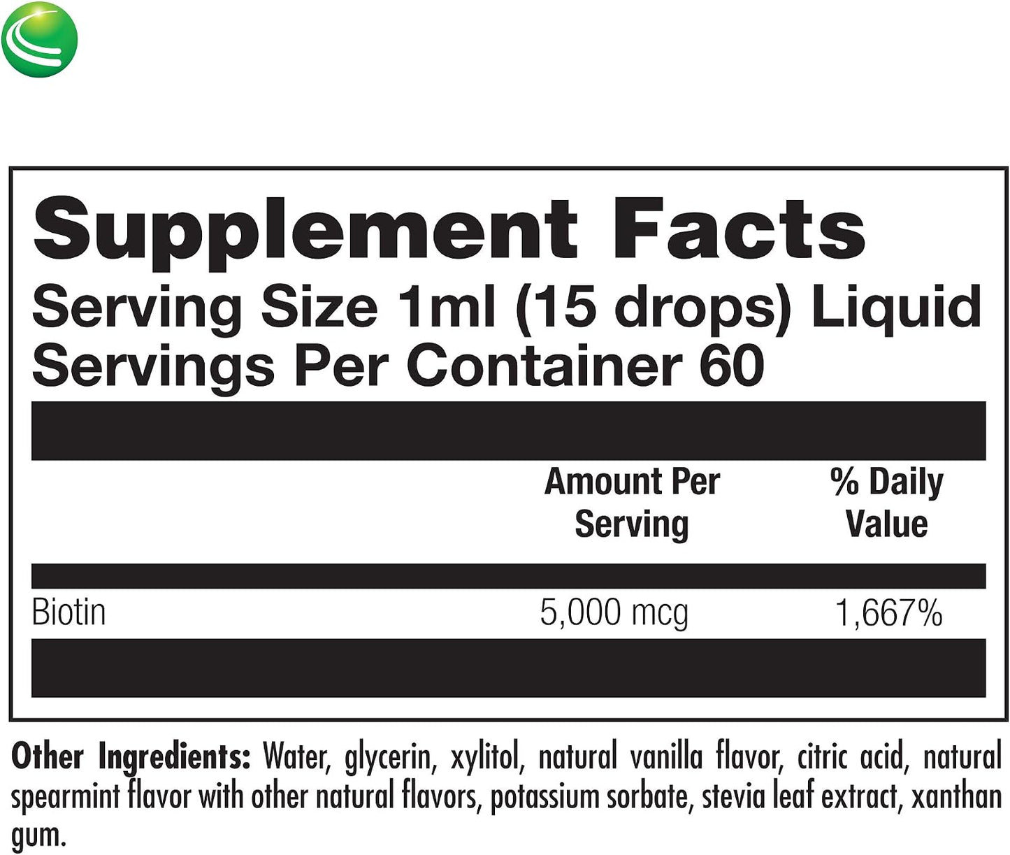 Nutra BioGenesis Biotin 5000 Liquid Drops – 5000 mcg for Hair, Skin & Nails, 2 fl oz (59 mL) - görsel 5
