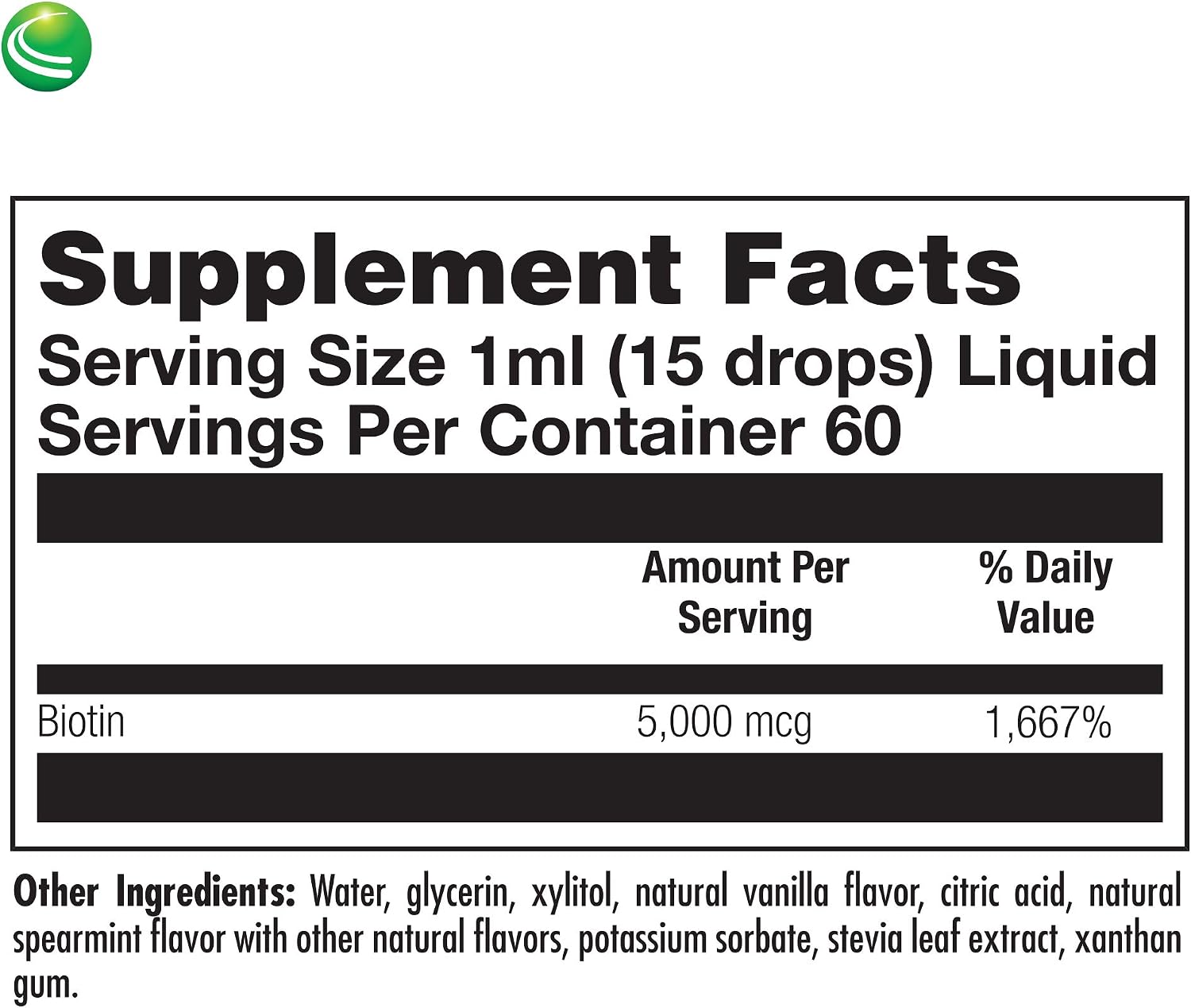 Nutra BioGenesis Biotin 5000 Liquid Drops – 5000 mcg for Hair, Skin & Nails, 2 fl oz (59 mL) - görsel 5