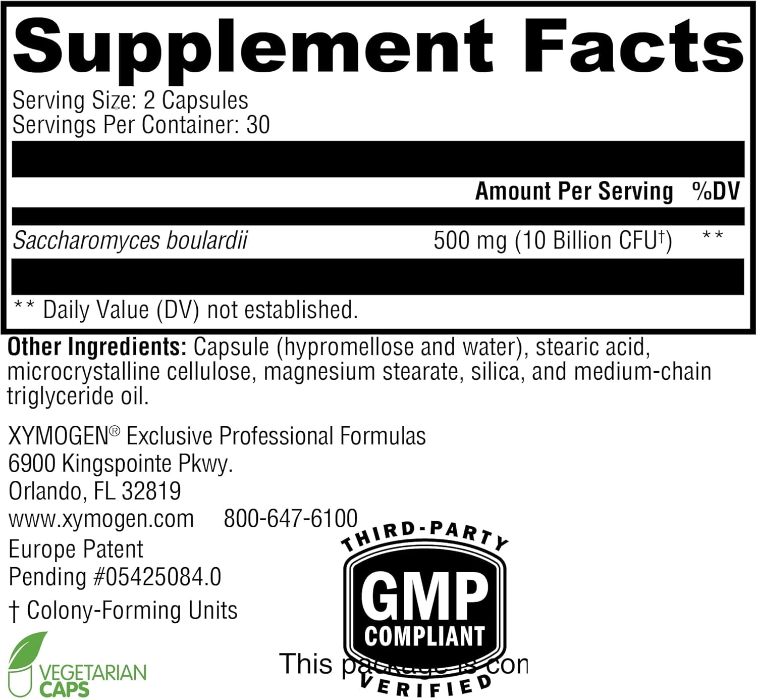 XYMOGEN Saccharomycin 10B - Gut Flora & Digestive Immune Support - 60 Capsules - görsel 2