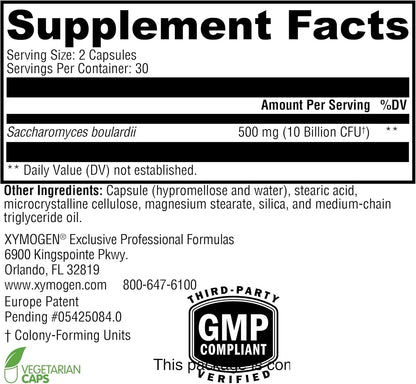 XYMOGEN Saccharomycin 10B - Gut Flora & Digestive Immune Support - 60 Capsules