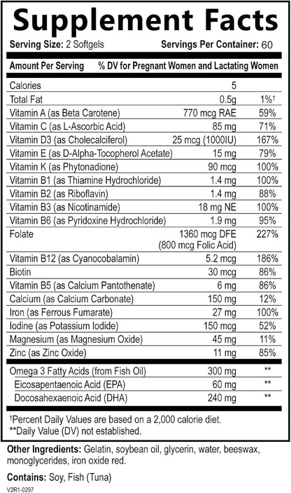Built by Nature Prenatal Vitamins for Women – 120 Softgels